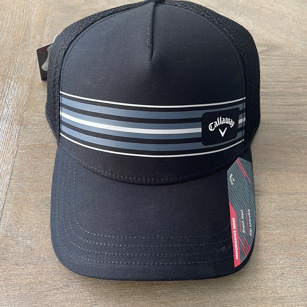 NWT Callaway Golf hat mesh back, adjustable, striped